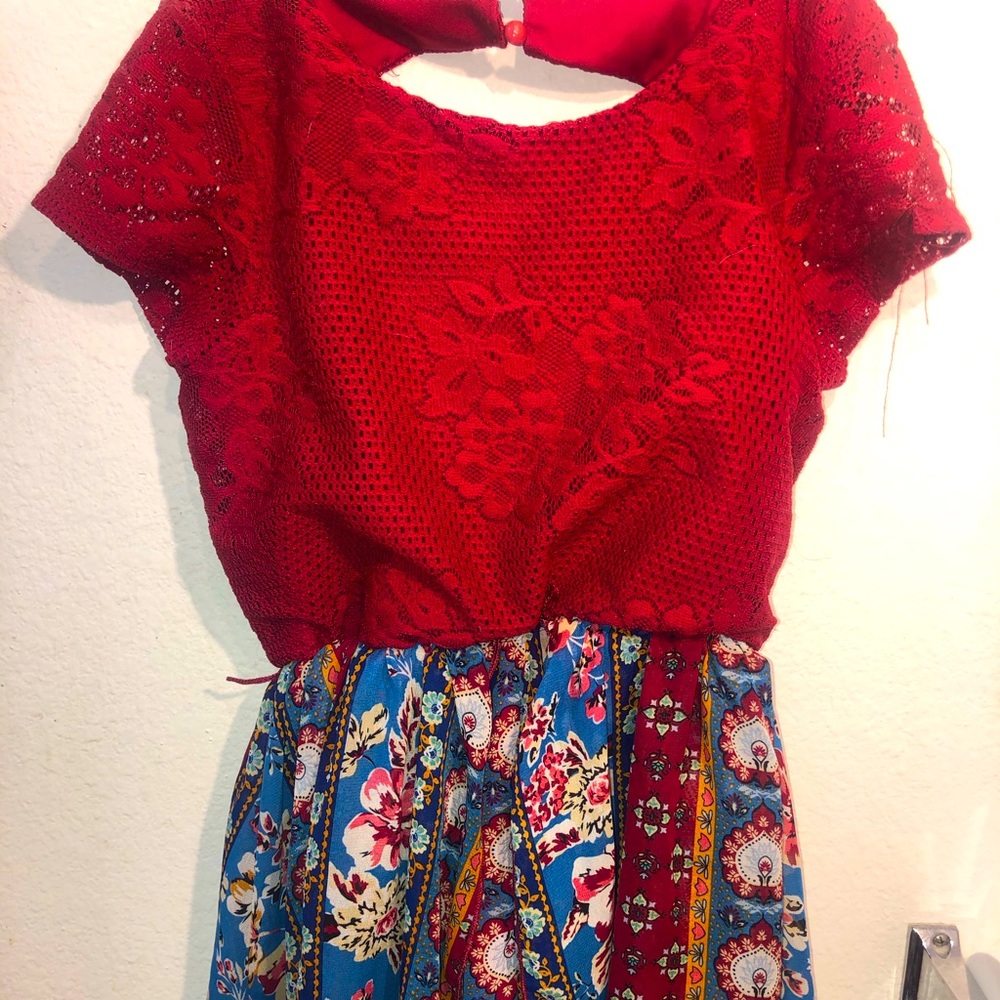 Red A line dress